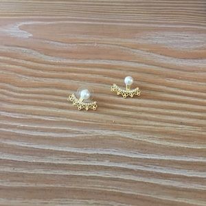 KATE SPADE Pearl and Diamond Jacket Earrings